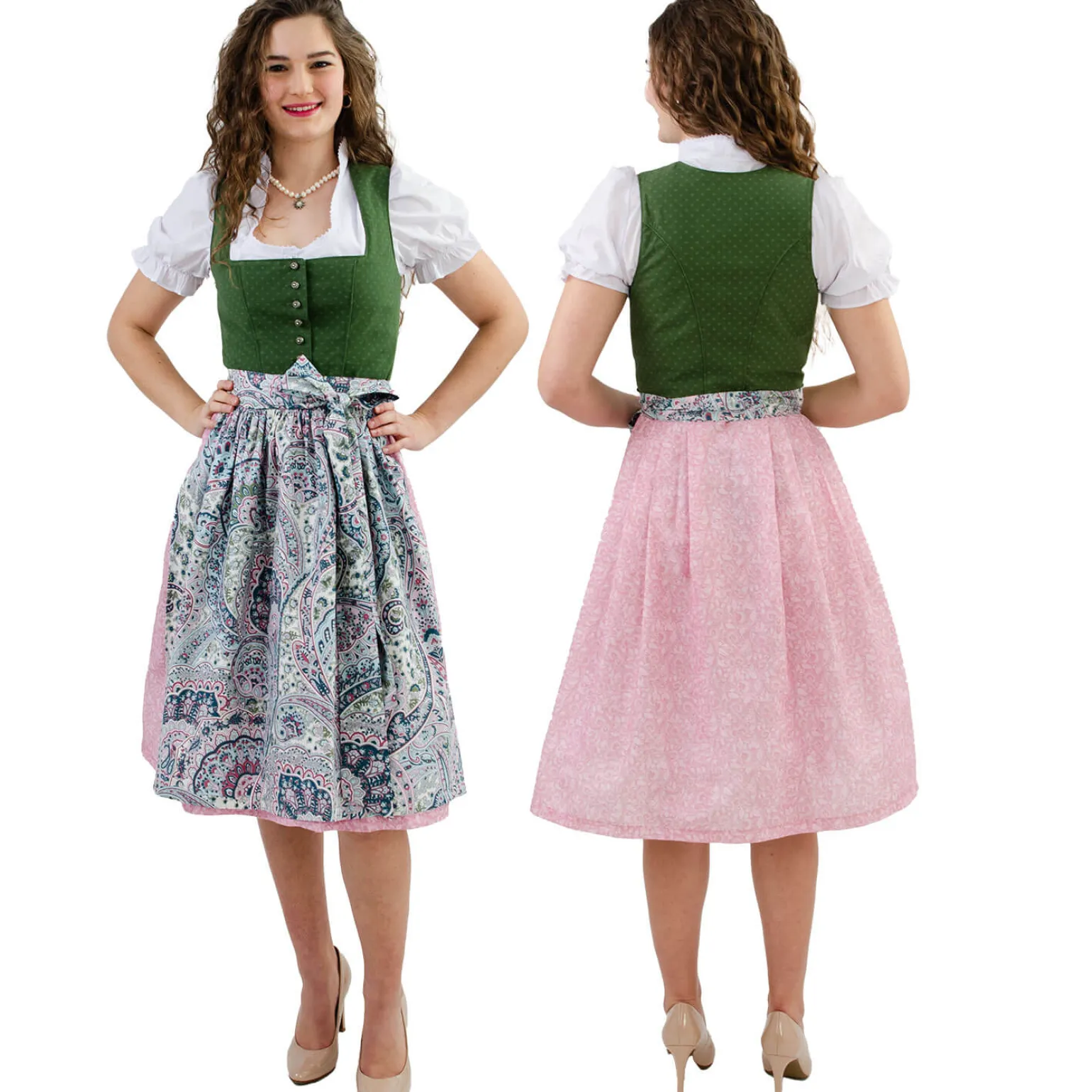 Online Damen Dirndl "Lea", Dunkel-Rosa Damen Dirndl