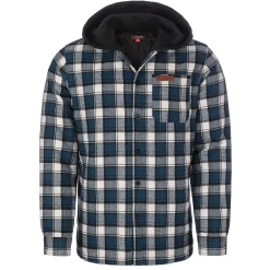 Clearance Herren Flanelljacke "Karo" mit Kapuze, -Weiß Herren Jacken
