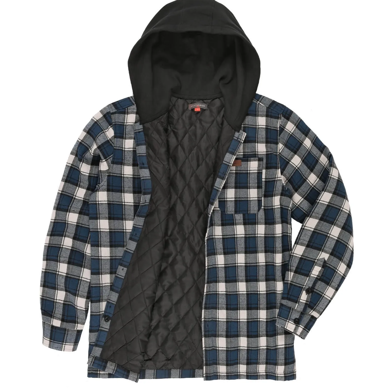 Clearance Herren Flanelljacke "Karo" mit Kapuze, -Weiß Herren Jacken