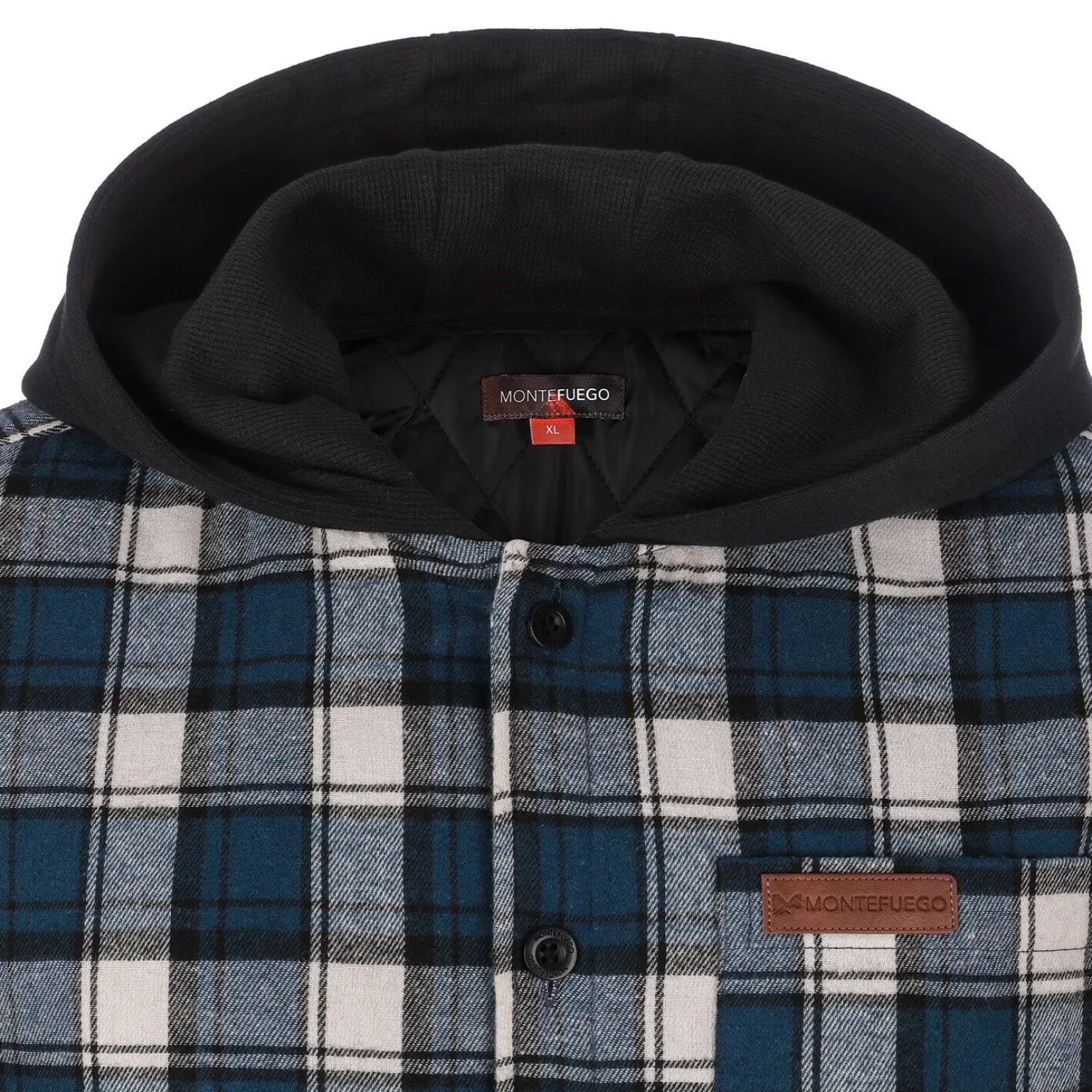 Clearance Herren Flanelljacke "Karo" mit Kapuze, -Weiß Herren Jacken