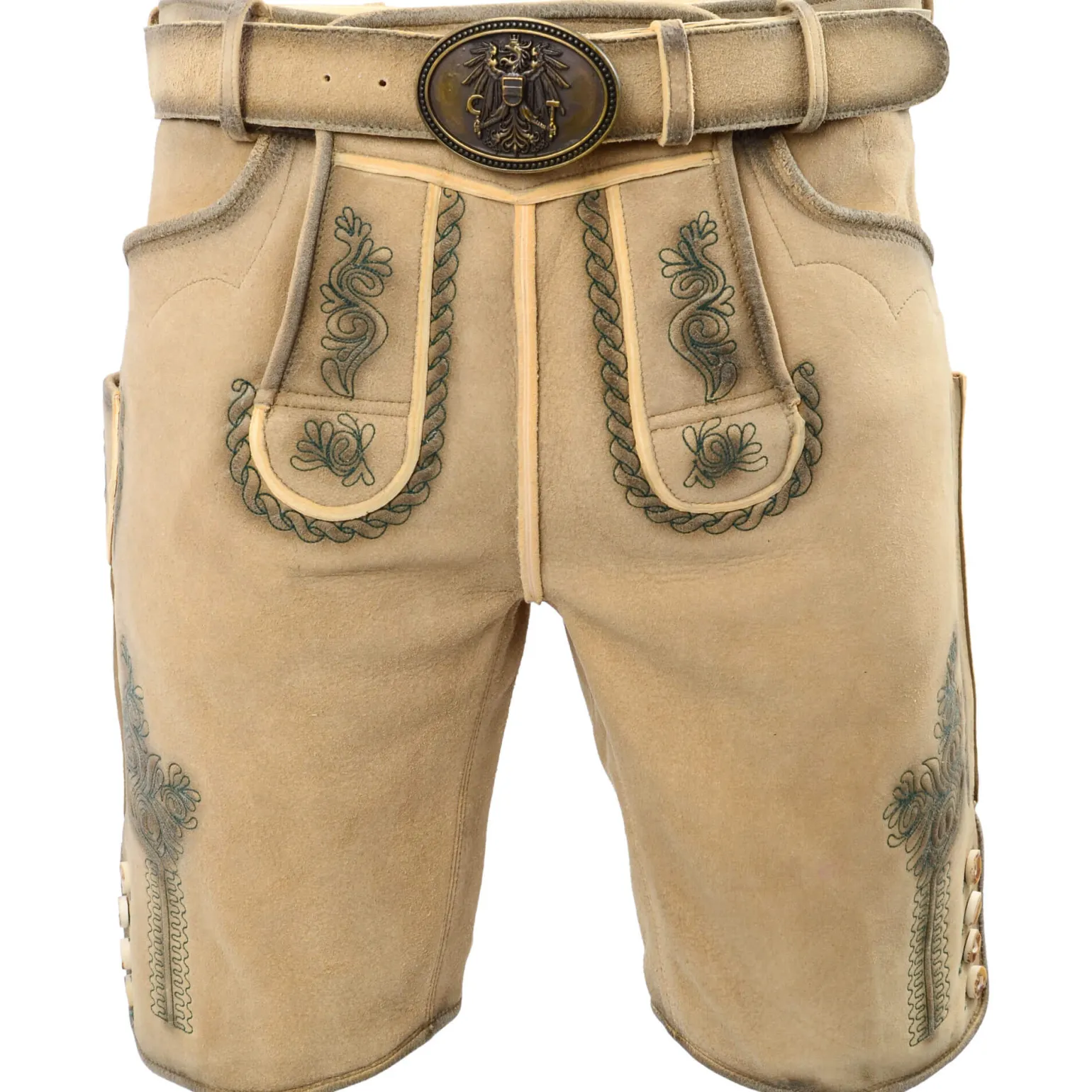 Clearance Herren Hirschlederhose "Auerhahn", Honig Herren Lederhosen
