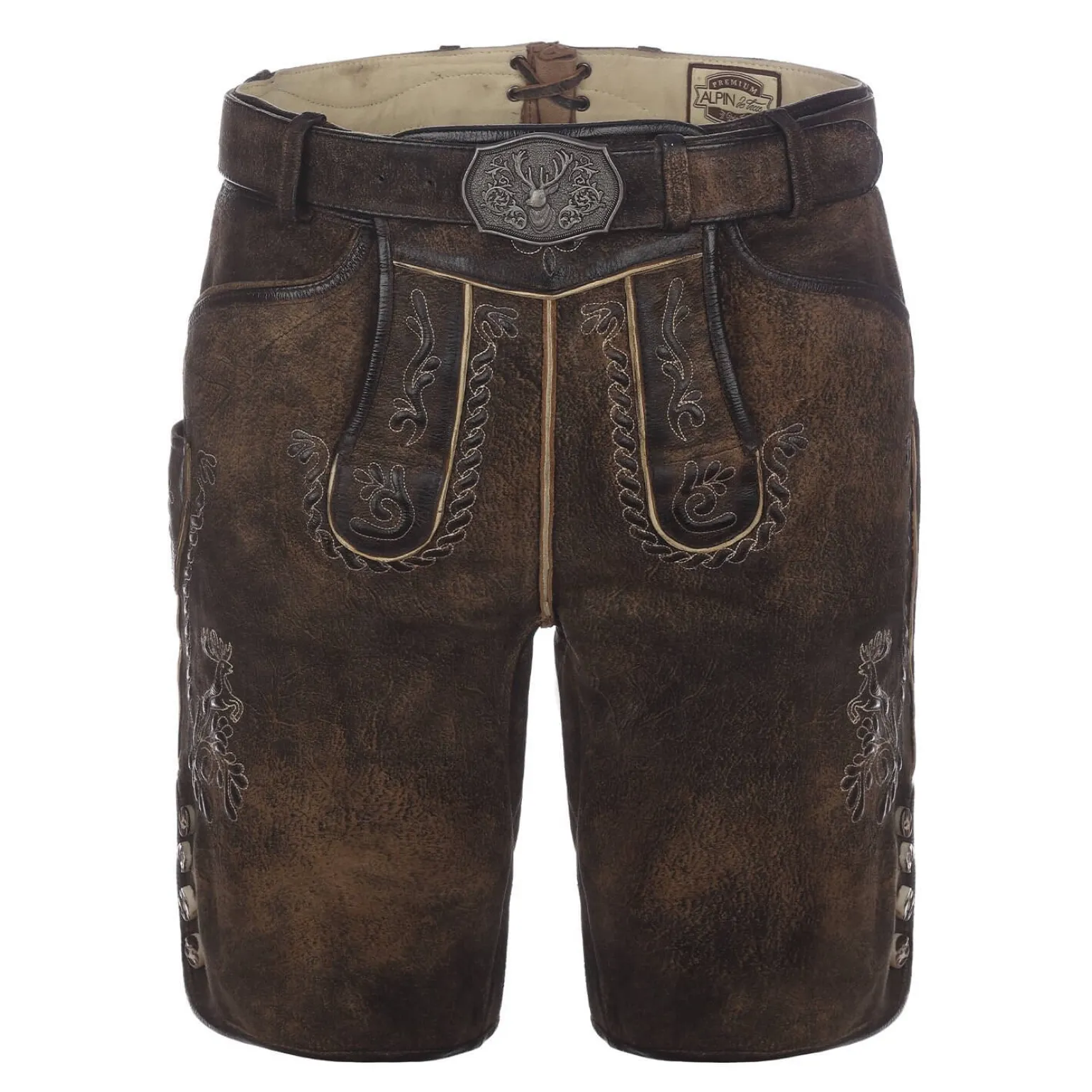 Discount Herren Lederhose "Walden", Dunkel Herren Lederhosen