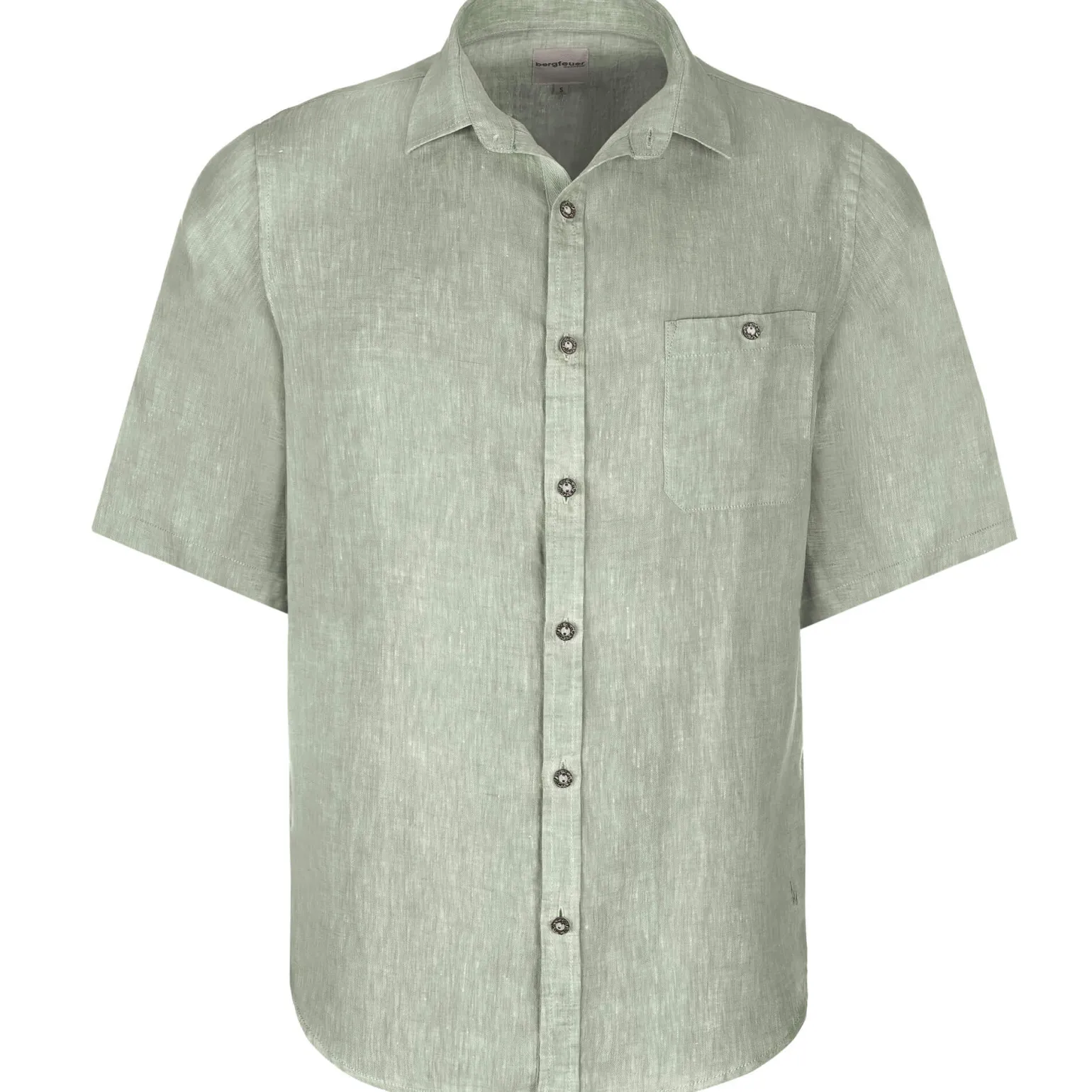 Discount Herren Leinenhemd "Vincent" Kurzarm, Salbei Herren Hemden