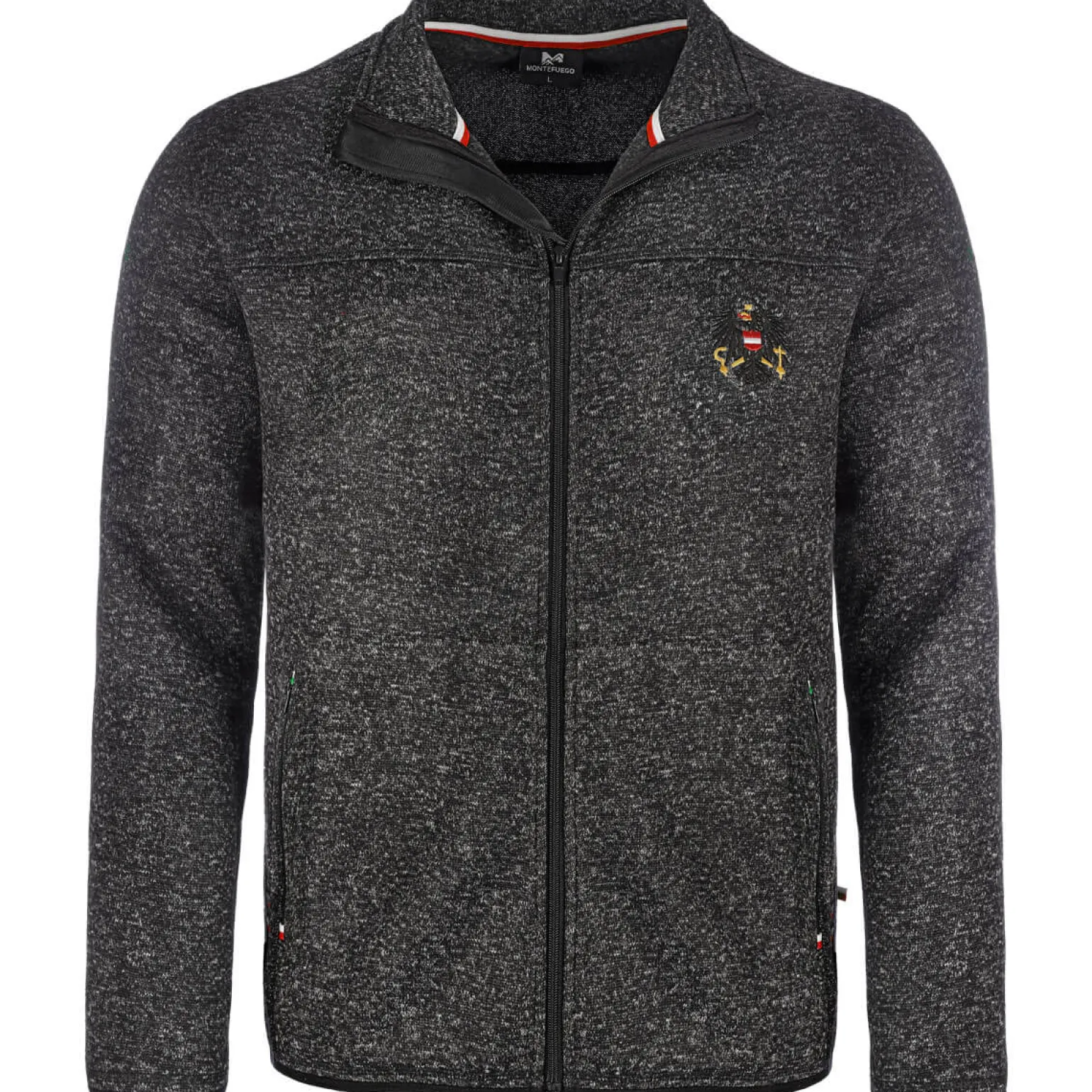 Hot Herren Strickfleece Jacke "Österreich", Anthrazit Herren Jacken