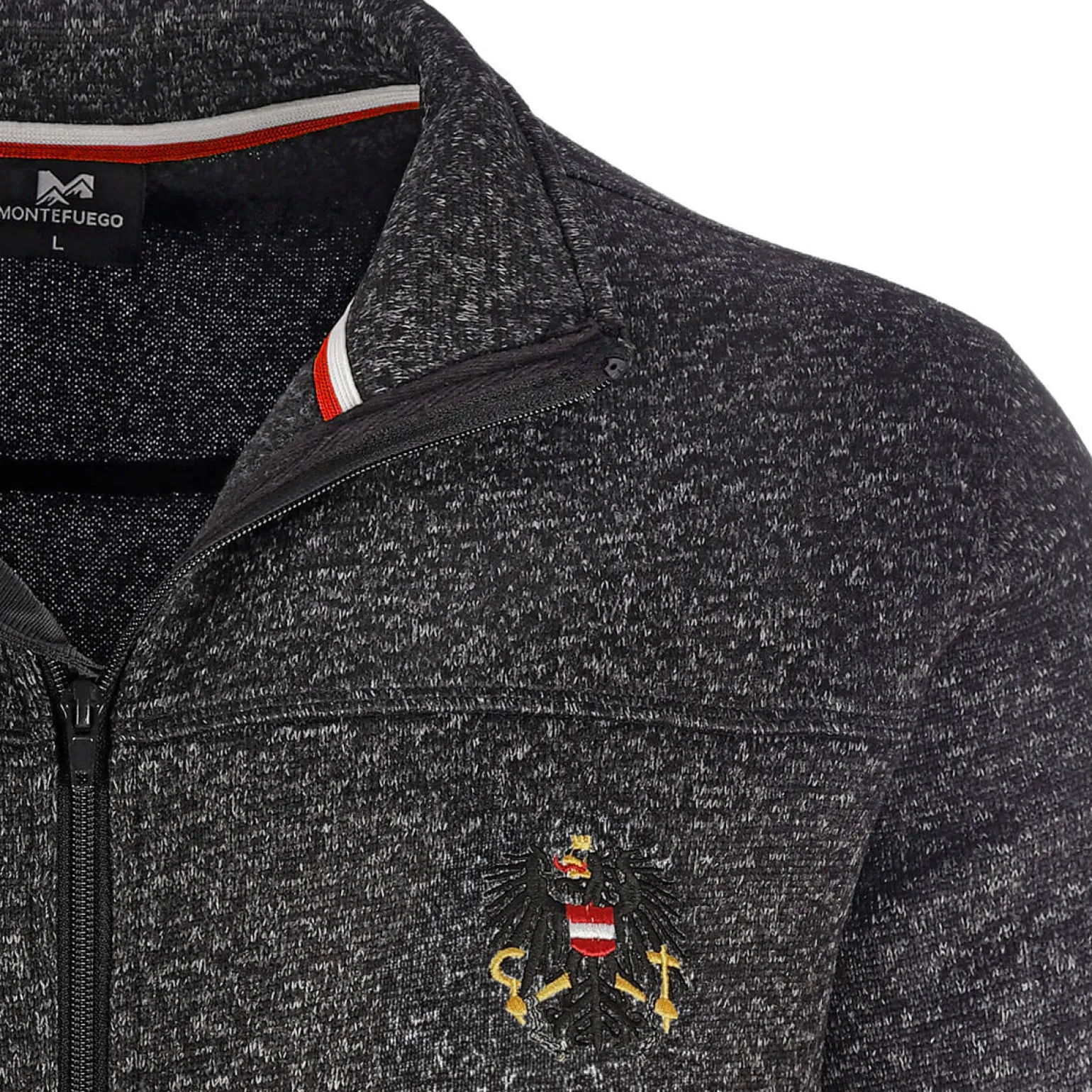 Hot Herren Strickfleece Jacke "Österreich", Anthrazit Herren Jacken