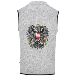 Hot Herren Strickfleece Weste "Österreich", Hell Herren Jacken