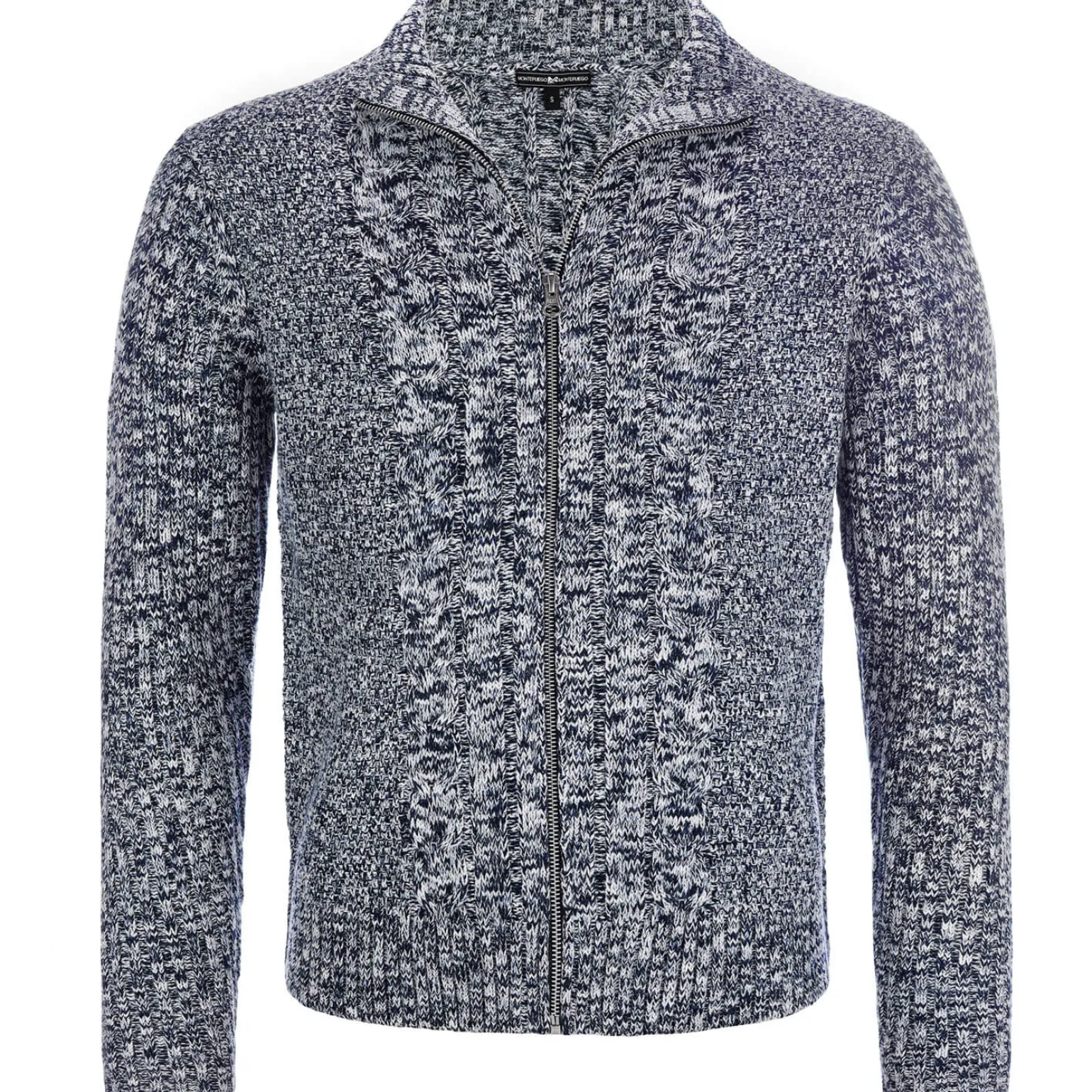 Shop Herren Zopf-Strickjacke "Noel", Navy-Melange Herren Jacken