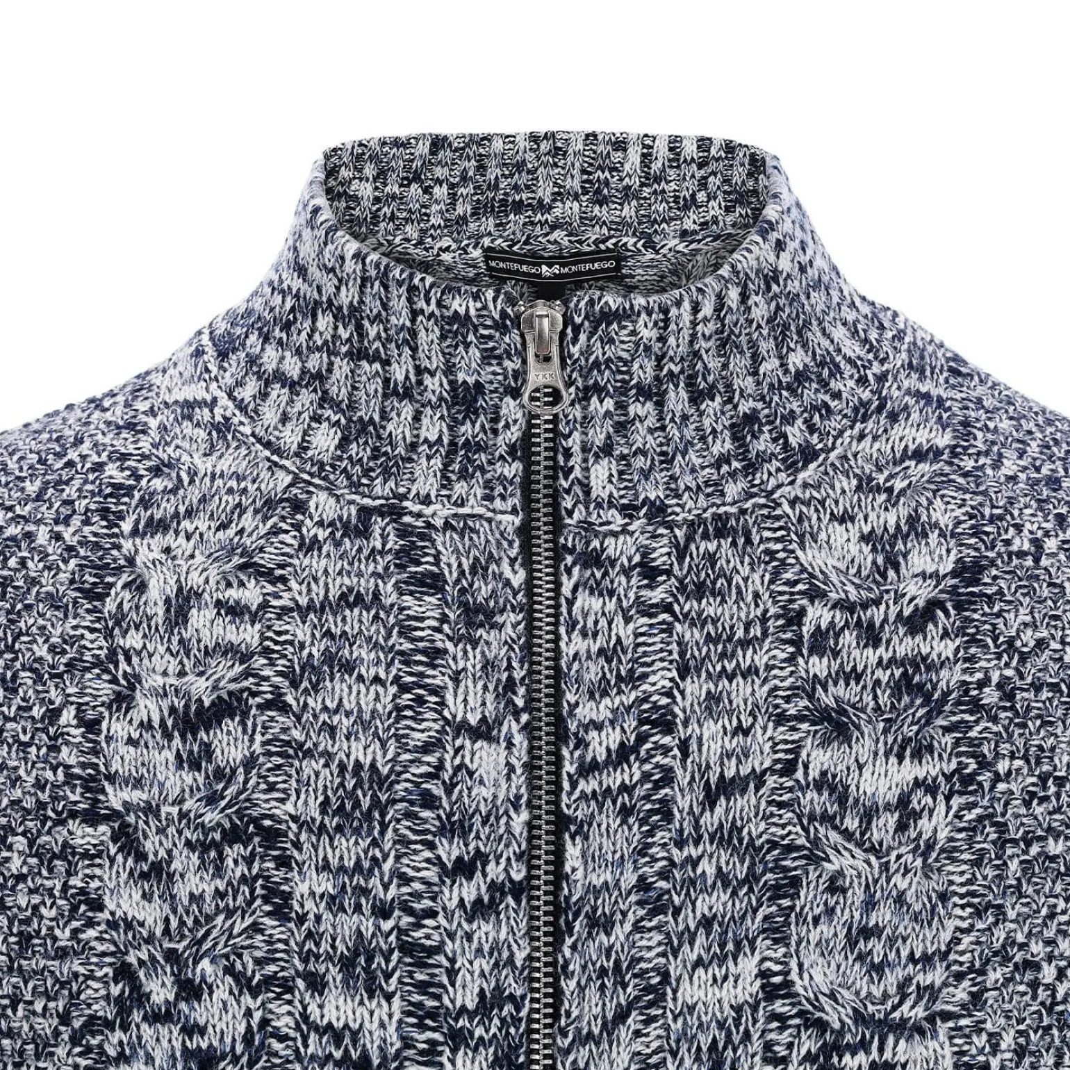 Shop Herren Zopf-Strickjacke "Noel", Navy-Melange Herren Jacken